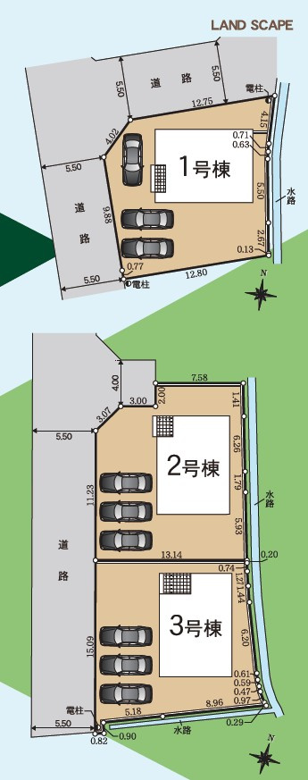 丸亀市今津町の新築一戸建の区画図