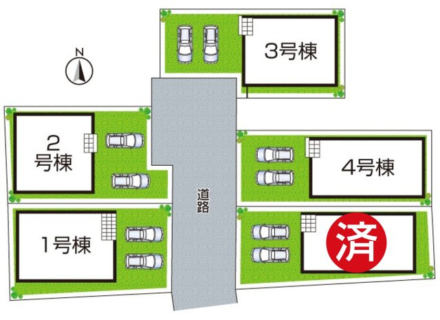 ●大和高田市市場　第13期　新築一戸建ての区画図|全5区画