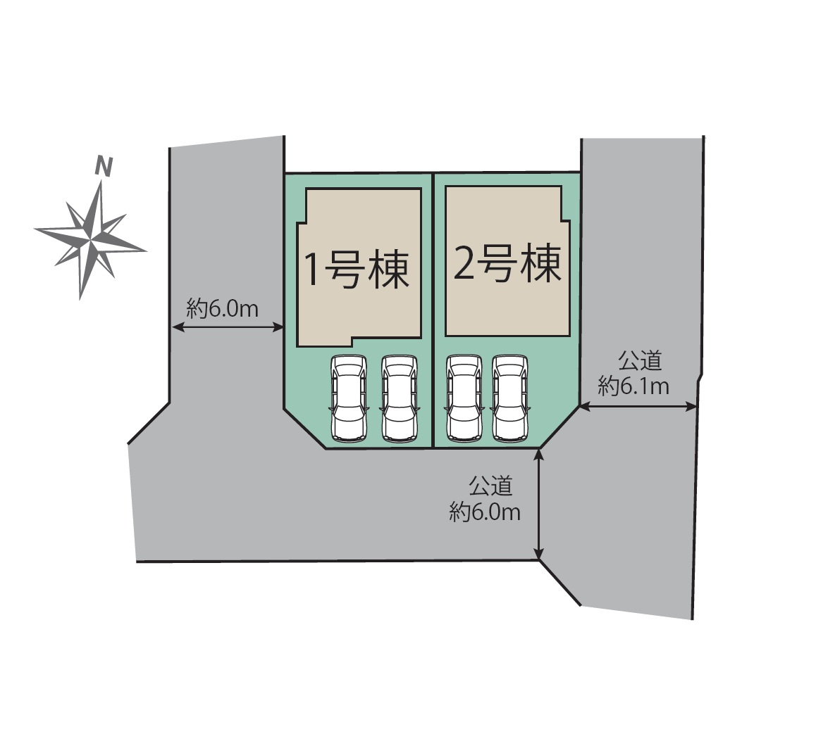 糟屋郡須恵町植木第2-2棟（2号棟）の前面道路含む現地写真|見学の時間などお気軽にお問い合わせ下さい。