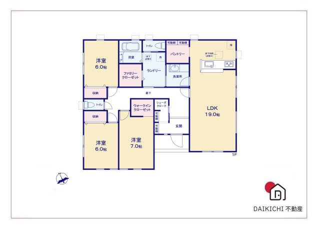 【間取り】 | 深谷市東方町第6 　 LiveleGarden.s　新築戸建　全1棟　1号棟