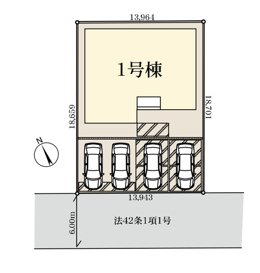 【区画図】 | 深谷市東方町第6 　 LiveleGarden.s　新築戸建　全1棟　1号棟