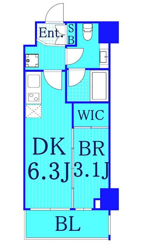 ジオエント横浜の間取り|使いやすい間取りです！※反転タイプになります。