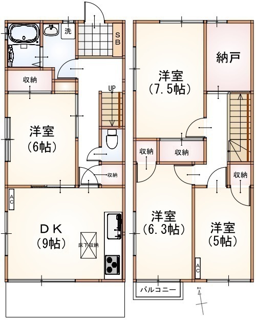 梅ヶ丘テラスハウスの間取り