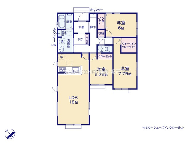 【間取り】 | 坂戸市にっさい花みず木11期　グラファーレ　新築戸建　全3棟　2号棟