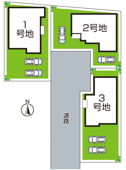 1(土)2(日)現地説明会　橿原市忌部町の区画図|全3区画