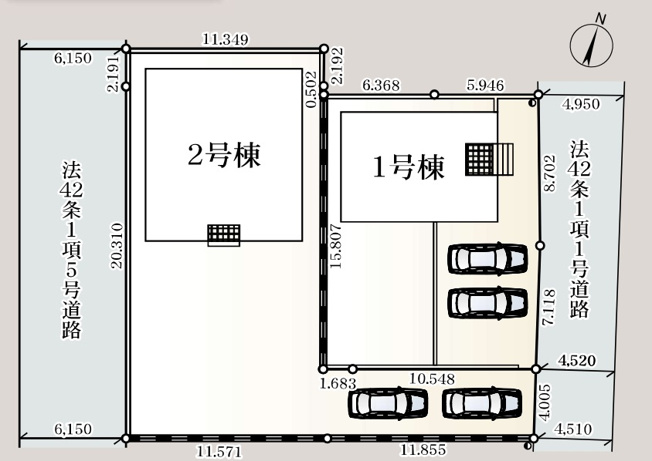 【区画図】 | 上里町神保原町第6  クレイドルガーデン　新築戸建　全2棟　1号棟
