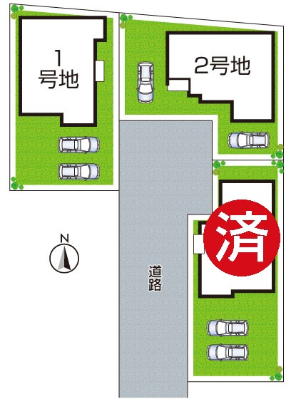 ●橿原市忌部町　第1期　新築一戸建ての区画図|全3区画