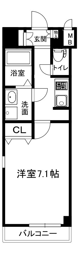 大阪市中央区徳井町２丁目の賃貸マンションの間取り