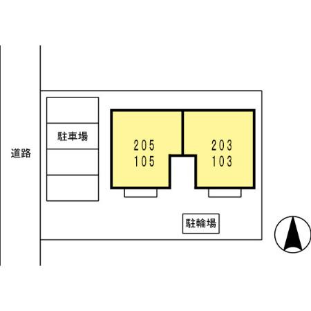 メゾンドール小鳥 B棟の駐車場