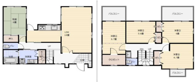 箕面市外院３丁目　中古戸建の間取り