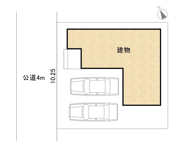 碧南市踏分町　新築戸建の区画図|駐車場並列２台可能