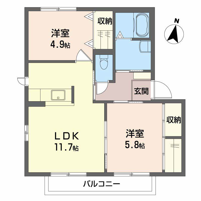 シャーメゾンふじ I棟の間取り