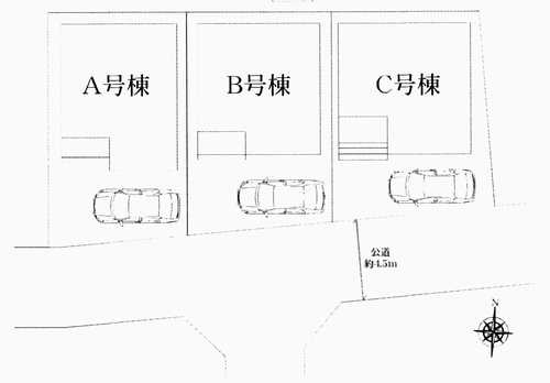 相模原市南区磯部　新築戸建全3棟　C号棟の区画図