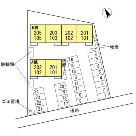 エレンシア風間　Bの区画図