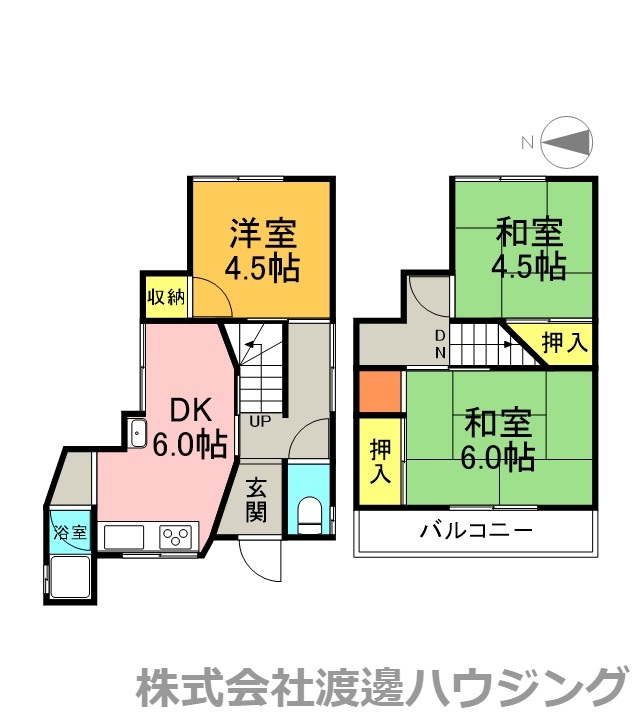 豊中市立花町戸建の間取り