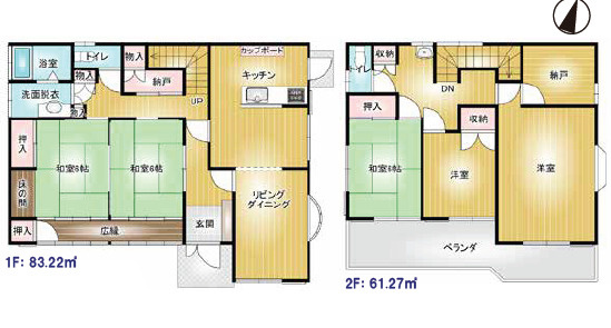 入間市小谷田中古戸建の間取り