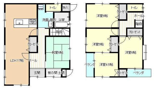 岸和田市池尻町　中古戸建の間取り