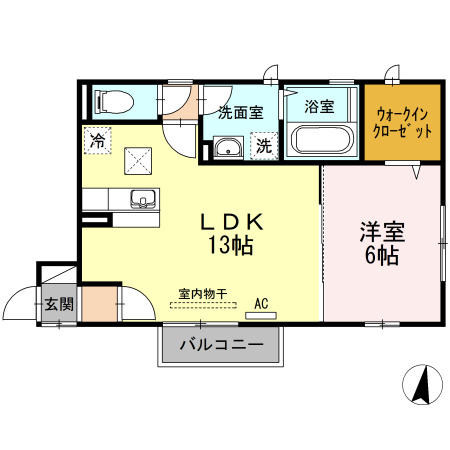 川崎市多摩区長尾７丁目のアパートの間取り