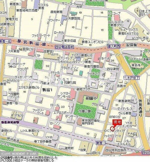 パレステュディオ新宿御苑前の地図| 