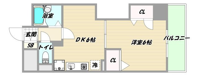 大阪市淀川区東三国５丁目の賃貸マンションの間取り