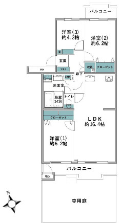 厚木リバーサイド８号棟の間取り