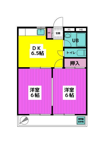 ★フロアプラン★広々２ＤＫ★