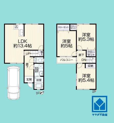 尼崎市長洲中通2丁目の間取り|3LDK、土地面積70.1平米、建物面積72.4平米、木造2階建。2026年8月リフォーム済の大変綺麗な住宅で、即ご入居いただけます。