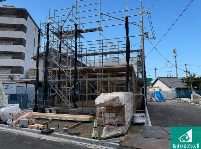 ◆羽曳野市誉田　新築一戸建ての外観|周辺は落ち着いた街並みの住宅地！子育てがしやすい住環境です！まだ未完成ですが、現地でしかわからない事もございます。是非一度ご覧ください。