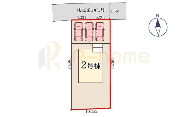 笠間市岩間駅西第3　新築戸建て　2号棟の区画図|大きなお買い物だからこそ、メリット・デメリットを伝えさせて頂きます。
R-homeにお任せください♪