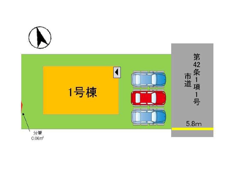 太宰府市青山4丁目第3-1棟（1号棟）の区画図|配置図