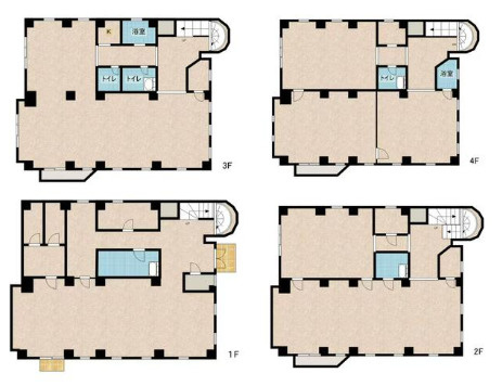 名古屋市1棟空きビル！延床935㎡ RC造4階建 新耐震の間取り
