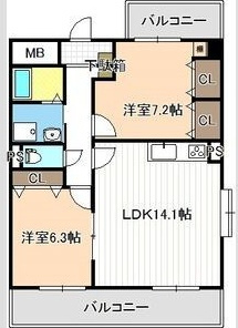 ベイシティ桔梗Vの間取り