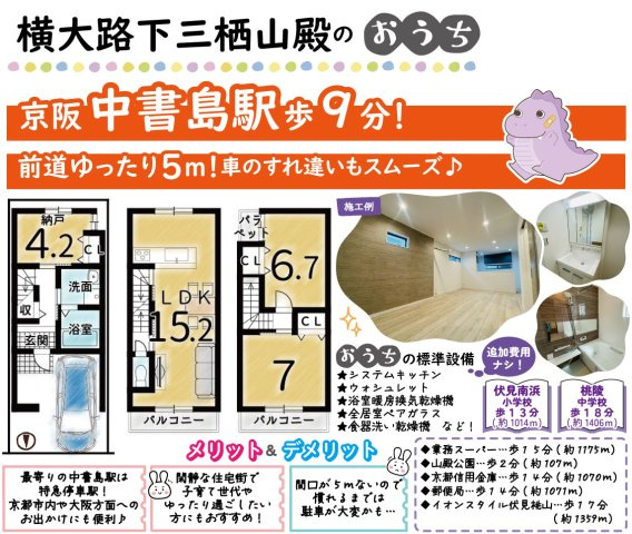 横大路下三栖山殿の間取り