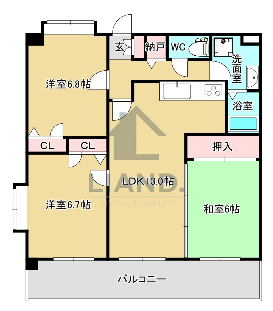 レグルス空港南　席田小学校区の間取り|レグルス空港南