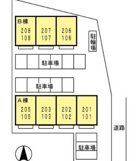 サンハイム森町　Ｂの区画図