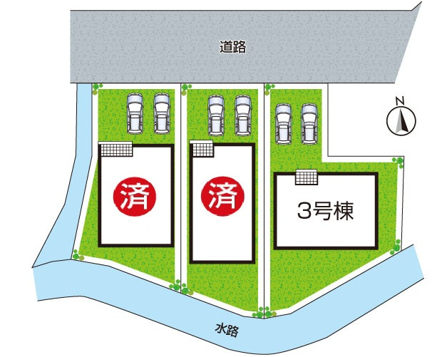 枚方市招提南町　第5期　新築一戸建ての区画図|全3区画