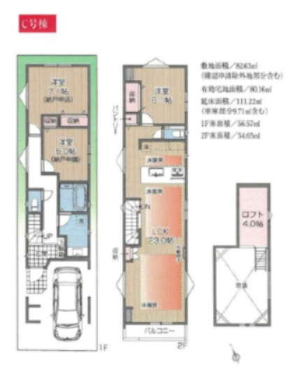 【間取り】 | 【仲介手数料４４０万円が無料！！】■学芸大学駅１５分■三軒茶屋駅１５分■南道路■ＬＤＫ２２帖 | Ｃ号棟　１３，２８０万円
特別キャンペーン中！
家計応援サービスの限界に挑戦中！
「物件概要」の「諸費用」欄をご覧下さい！
■学芸大学駅１５分
■内覧可能
■２２帖超のＬＤＫ
■リビングの天井吹き抜け