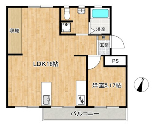 【間取り】 | 左近山団地３街区５階 | 本物件の間取り図になります。