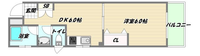 大阪市淀川区塚本２丁目の賃貸マンションの間取り