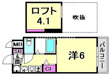 エステムコート三宮駅前ラ・ドゥーの間取り