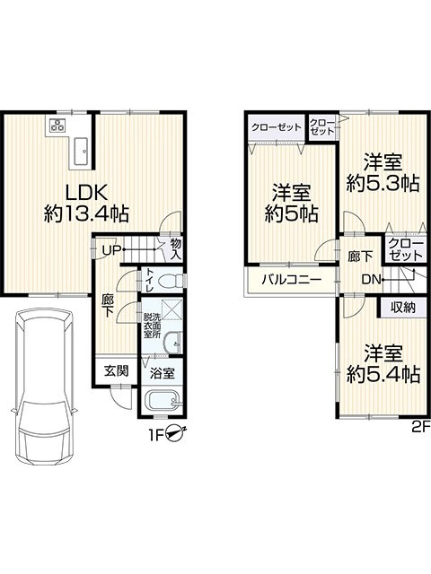 長洲中通二丁目戸建の間取り