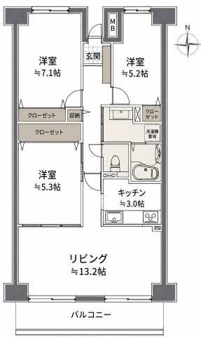 【間取り】 | クロスティ八尾南壱番館　大正小学校区　谷町線八尾南駅