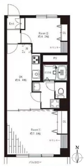 【間取り】 | 宮本３７ハイツ | 南向きの角部屋なので、陽当たり・通風良好です！
