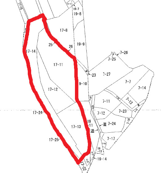 三崎町井の花貸地の地図
