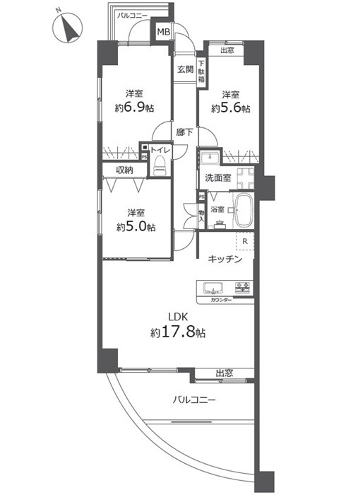 アーバンコート舟入本町の間取り