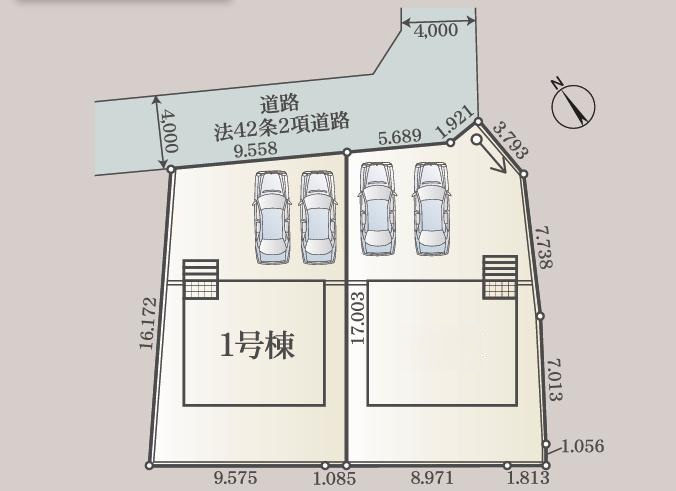 日立市小木津町第6　新築戸建　1号棟の区画図