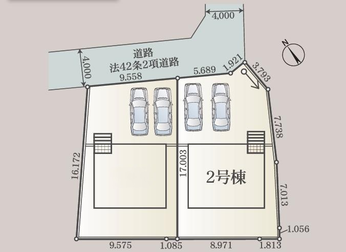 日立市小木津町第6　新築戸建　2号棟の区画図