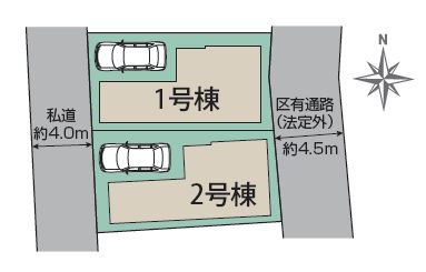 【区画図】 | 杉並区下井草５丁目　新築戸建て　２号棟 | 井荻駅徒歩5分の駅チカ好立地に全2棟が誕生です！