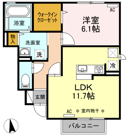 ソレイユ上諏訪の間取り