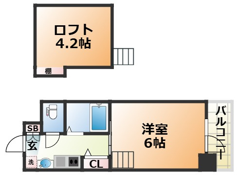 エステムコート三宮駅前ラ・ドゥーの間取り